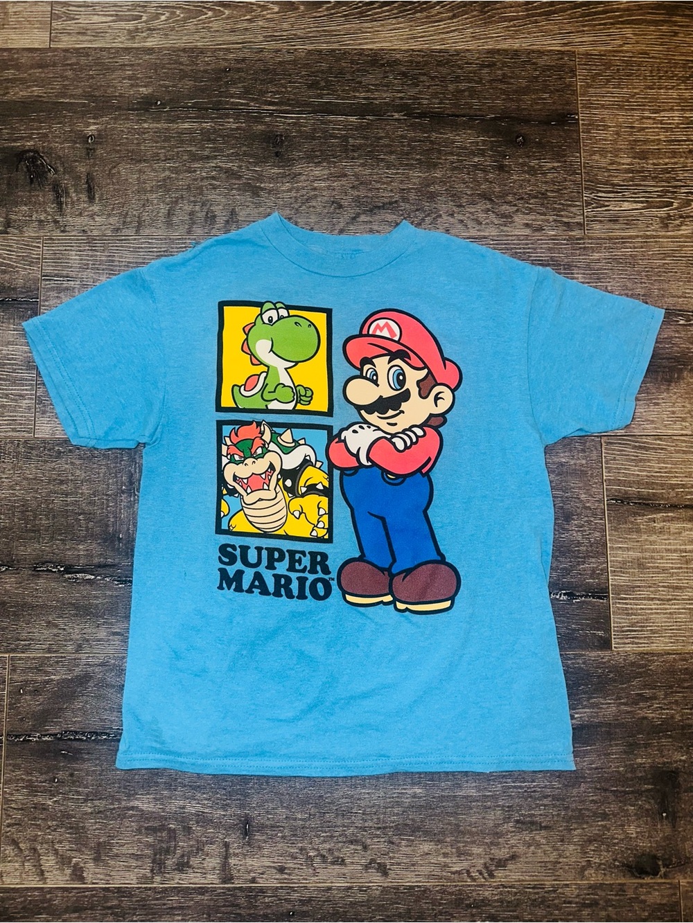 Hybrid Apparel Super Mario Bright Blue Kids' Graphic Tee